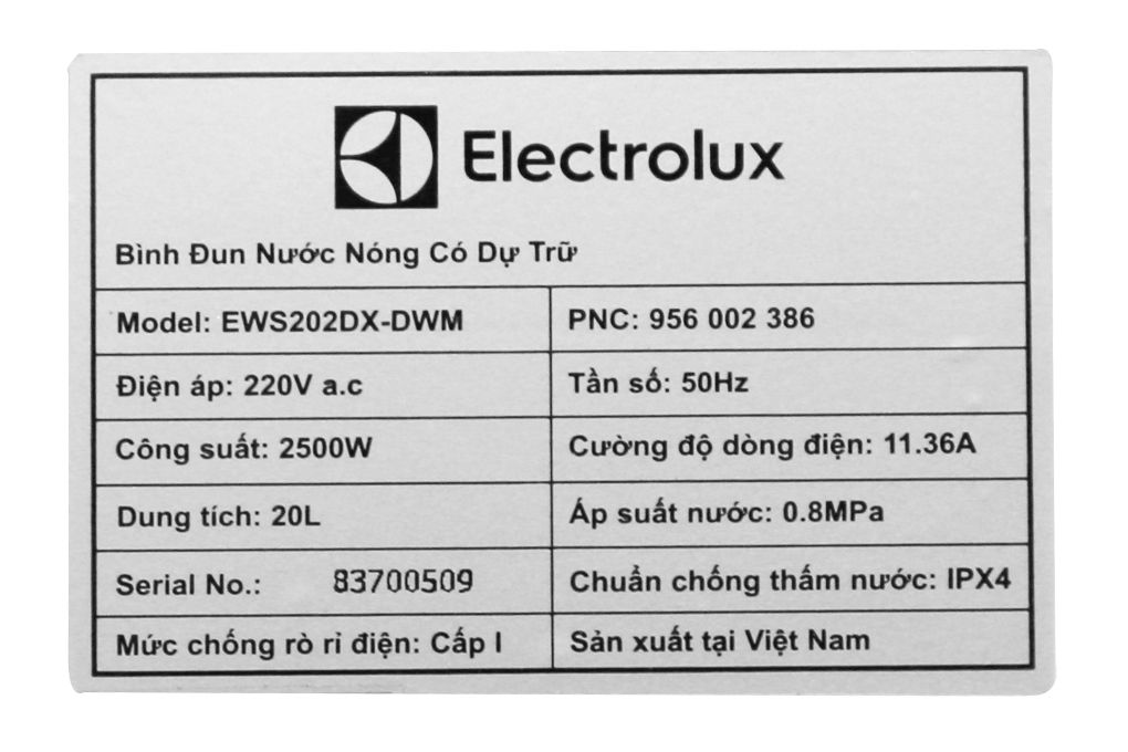 Bình nóng lạnh Electrolux EWS202DX-DWM