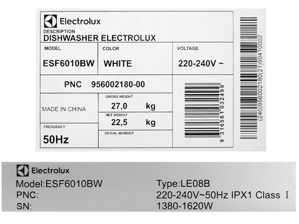 Máy Rửa Bát Electrolux ESF6010BW