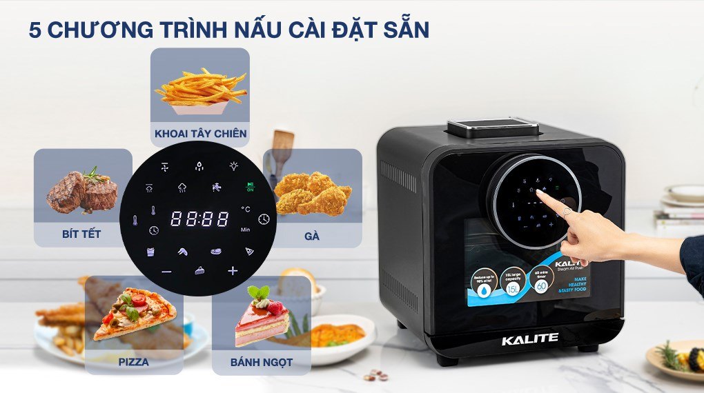 Lò chiên không dầu kết hợp hấp Kalite STEAM STAR 15 lít