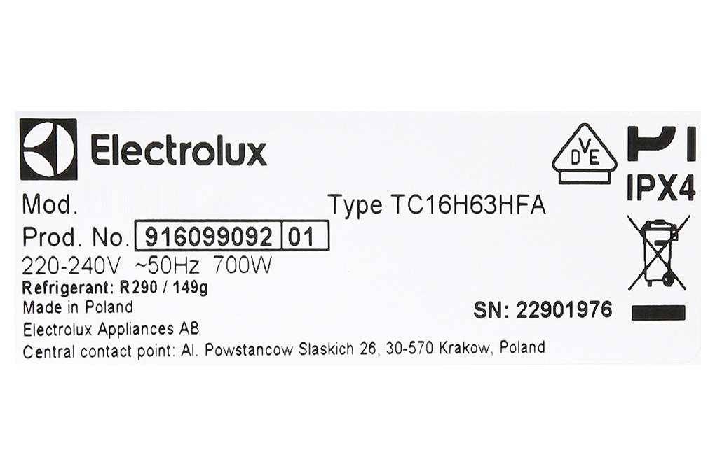 Máy sấy bơm nhiệt Electrolux 9 kg EDH903R9WB