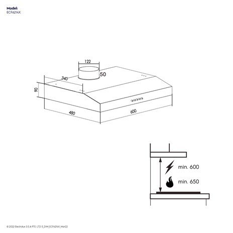 Máy hút mùi Electrolux ECP9541X dạng kéo UltimateTaste 300 90cm