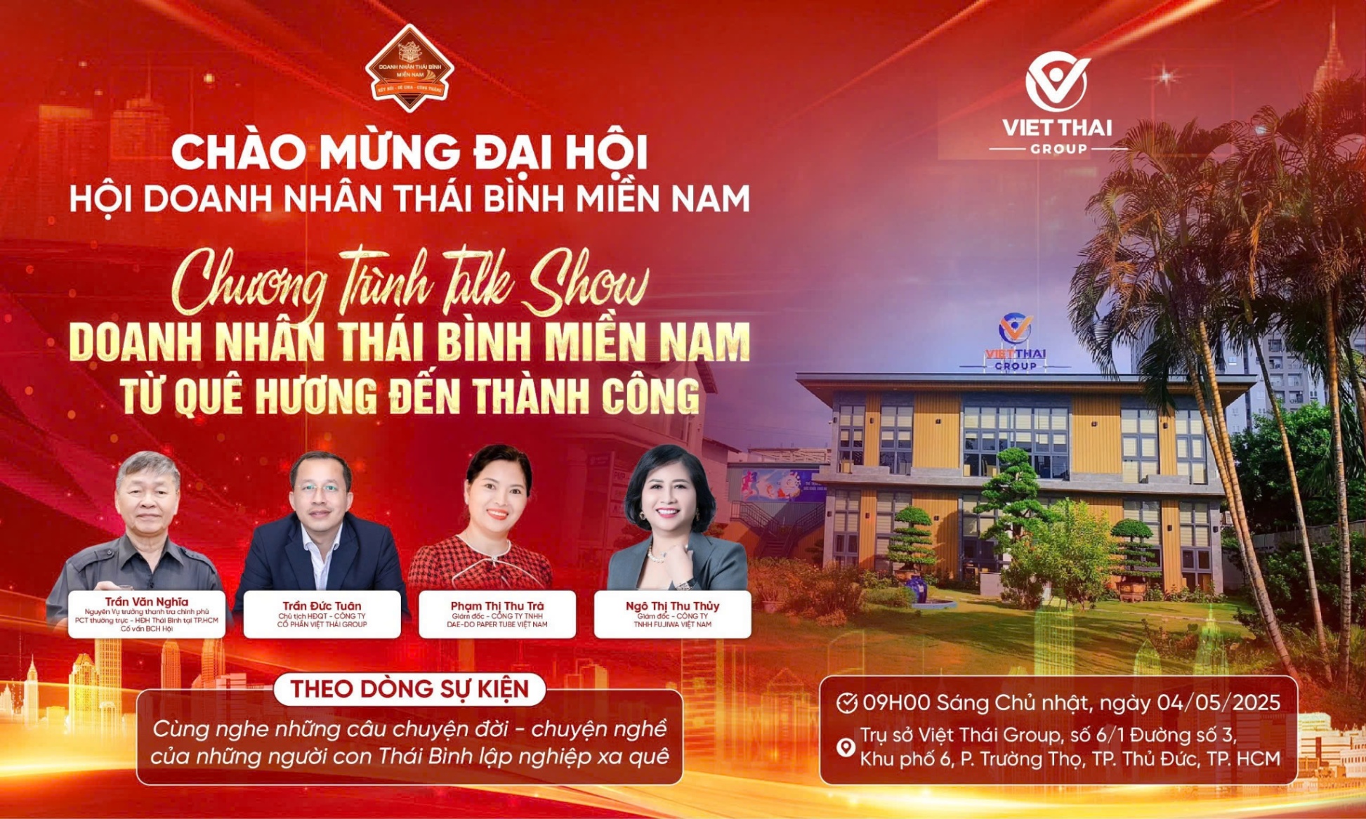Cafe Doanh nhân Kỳ II: Talk Show "Doanh nhân Thái Bình miền Nam - Từ Quê hương đến thành công"