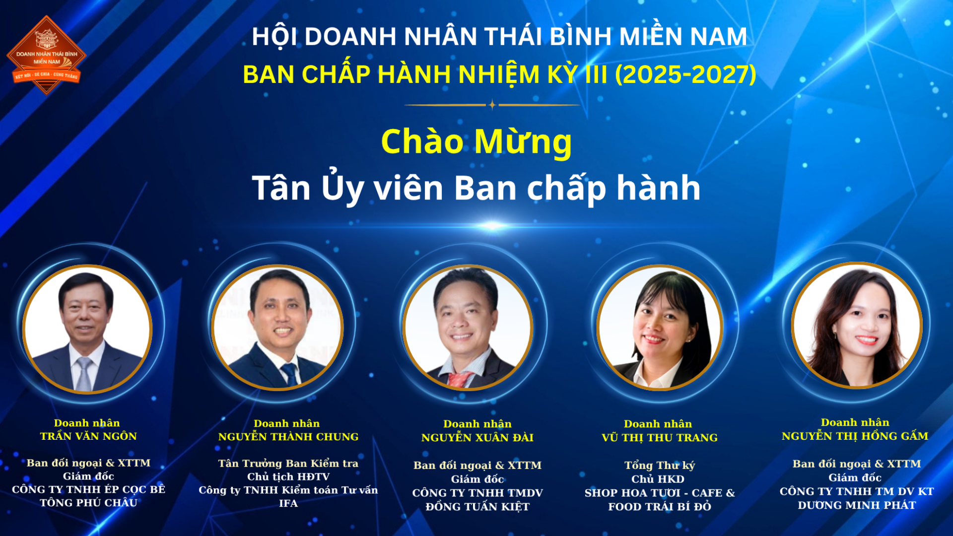 CHÀO MỪNG 5 TÂN UỶ VIÊN BAN CHẤP HÀNH - NHIỆM KỲ 2025 - 2027