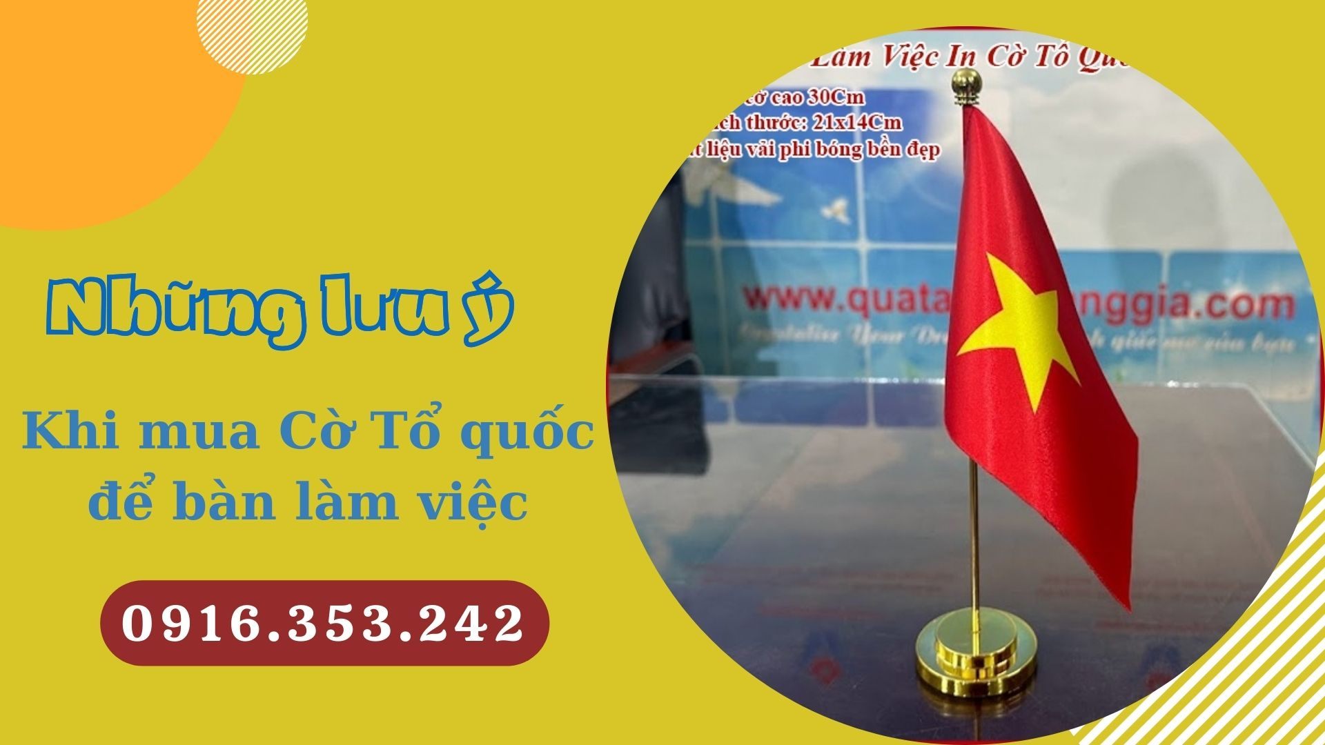 Những lưu ý khi mua cờ Tổ quốc để bàn