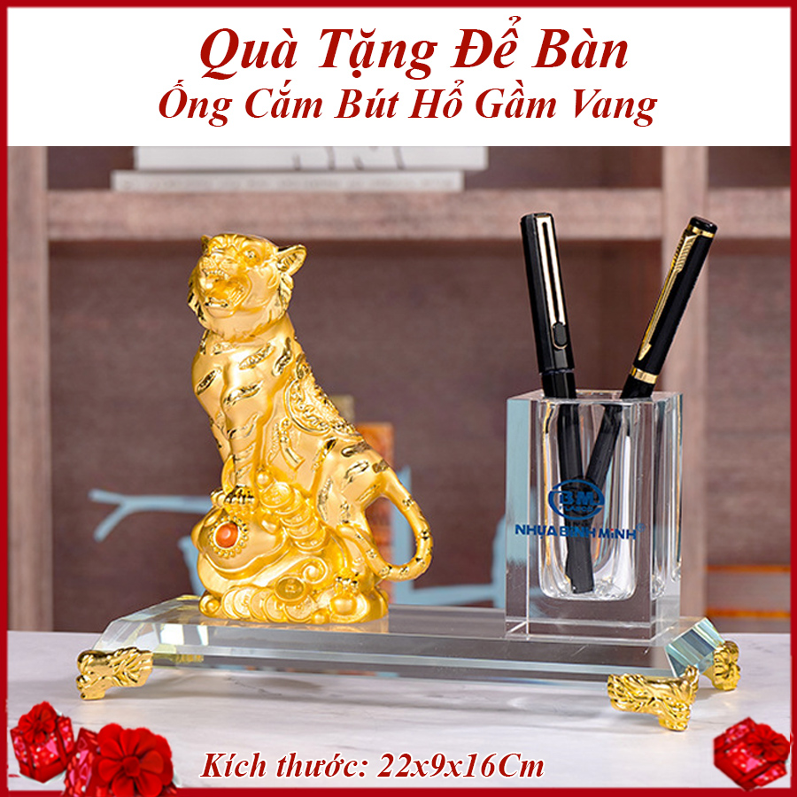 Ống Cắm Bút Hổ Gầm Vang Mẫu Quà Tặng Để Bàn Làm Việc Lãnh Đạo, CEO, Doanh Nhân, Quản Lý