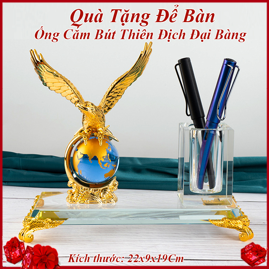 Quà Tặng Để Bàn Làm Việc Doanh Nhân Ống Cắm Bút Khí Chất Đại Bàng