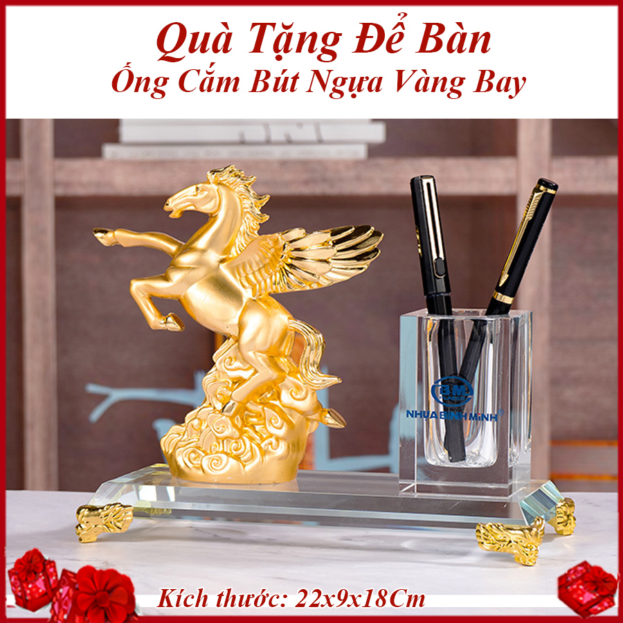 Quà Tặng Để Bàn Hộp Đựng Bút Doanh Nhân Ngựa