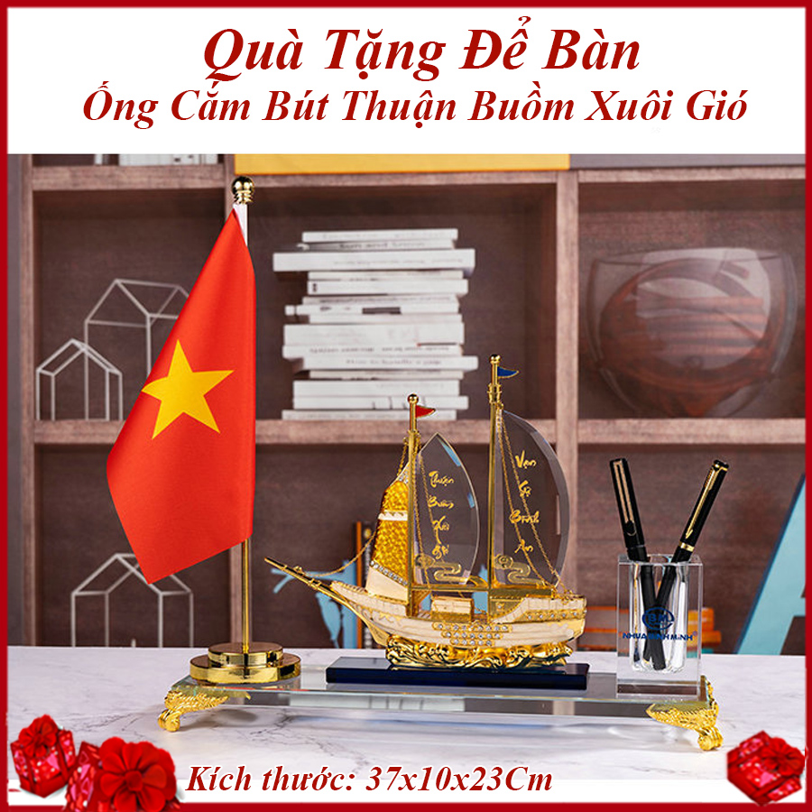 Ống Cắm Bút Thuyến Buồm Phong Thủy Thuận Buồm Xuôi Gió Vật Phẩm Để Bàn Làm Việc Sang Trọng