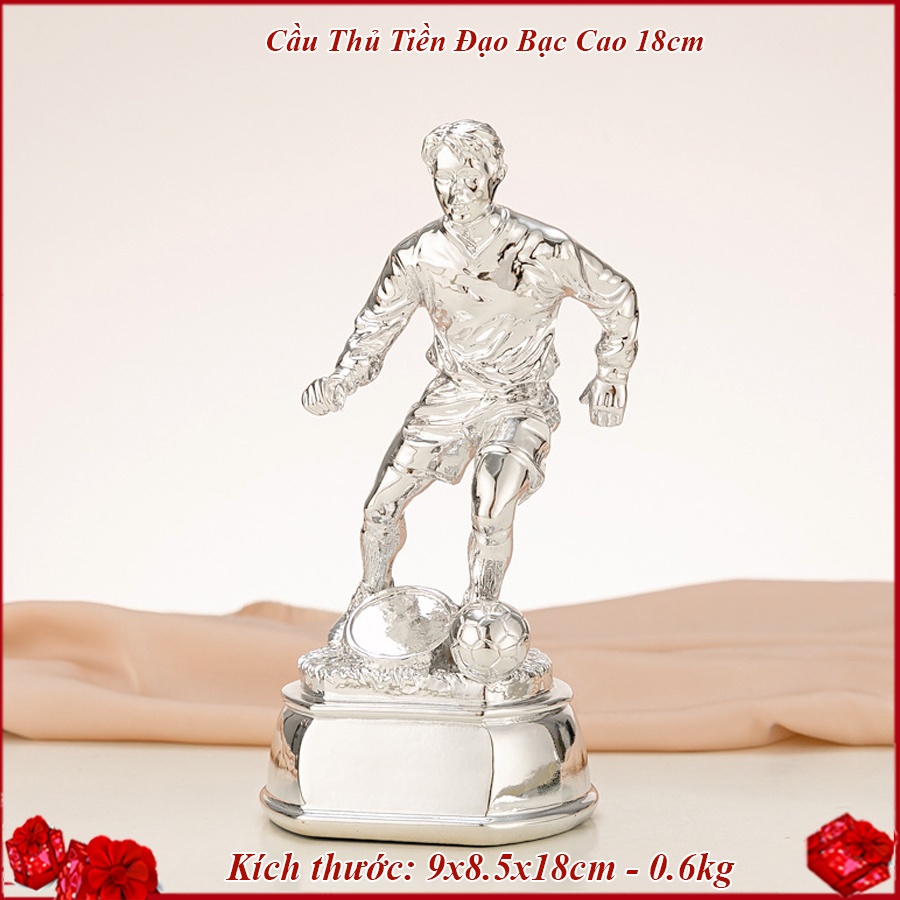 BĐ45C Cầu Thủ Bóng Đá Tiền Đạo Bạc