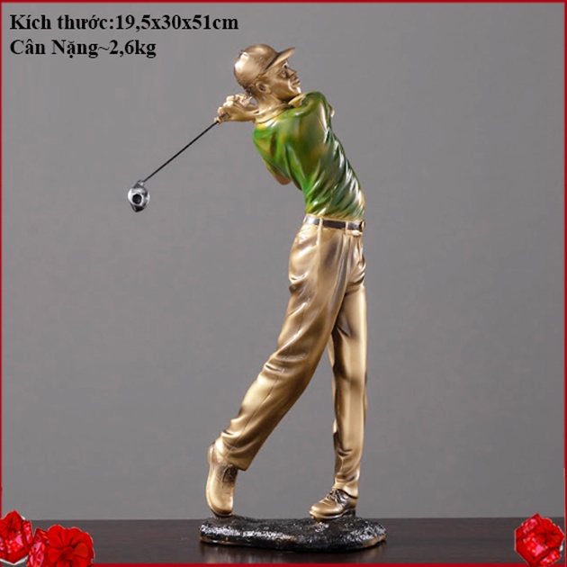 Tượng Golfer nam trang Deco Golf trí văn phòng CG218