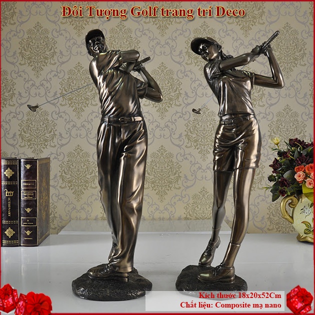 Đôi Tượng Golfer vận phẩm trang trí deco CG219