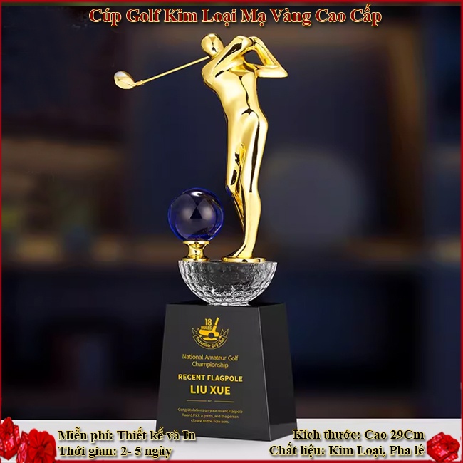 Cúp Golf Kim Loại Mạ Vàng Cao Cấp.CG323A