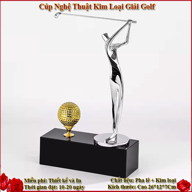 Cúp Nghệ Thuật Kim Loại Giải Golf CG303