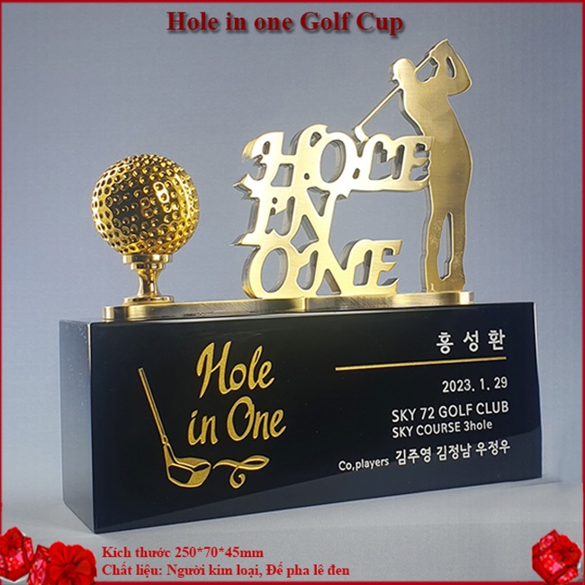 Biểu trưng Hole in One Trophy Golf Quà tặng Golfer CG230