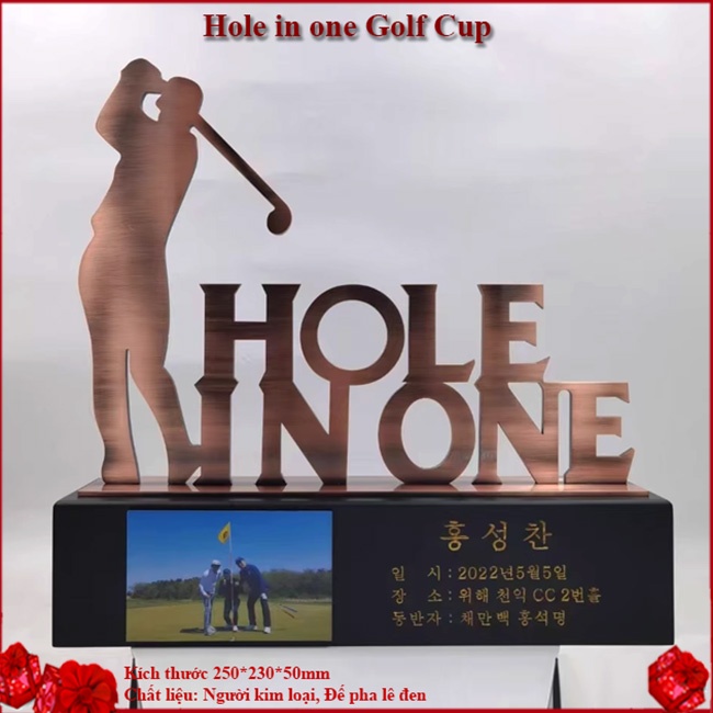 Biểu trưng golf danh hiệu Hole in one Cúp Quà Tặng Golf CG229