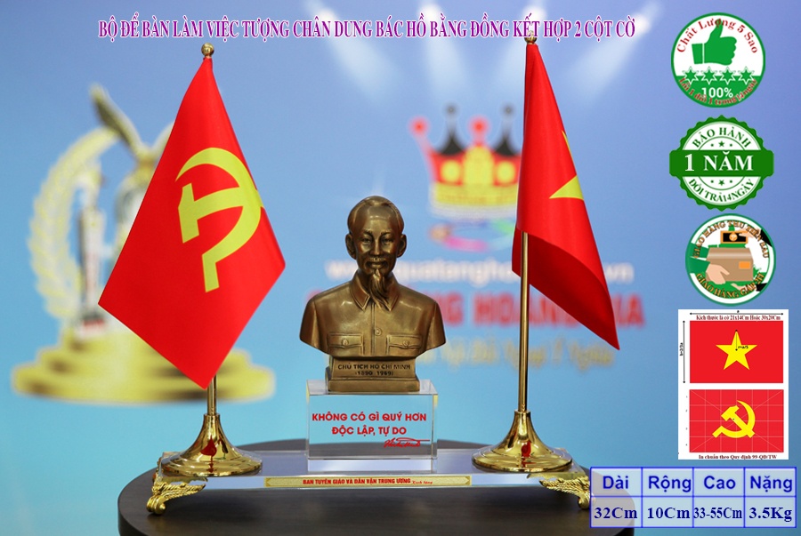 Quà Đại Hội Đảng Tượng Chân Dung Bác Hồ Để Bàn Làm Việc