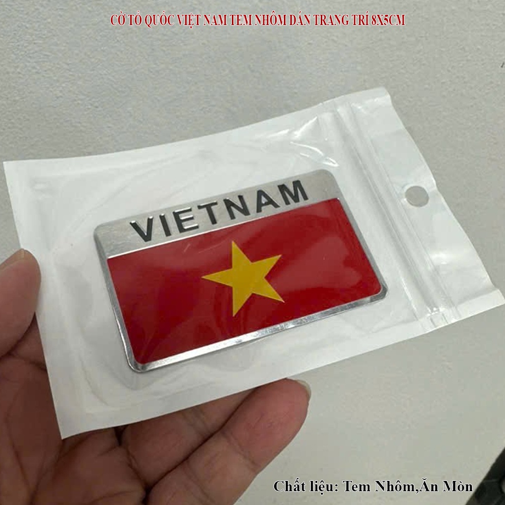 CĐB 34 CỜ TỔ QUỐC VIỆT NAM TEM NHÔM DÁN TRANG TRÍ 8X5CM