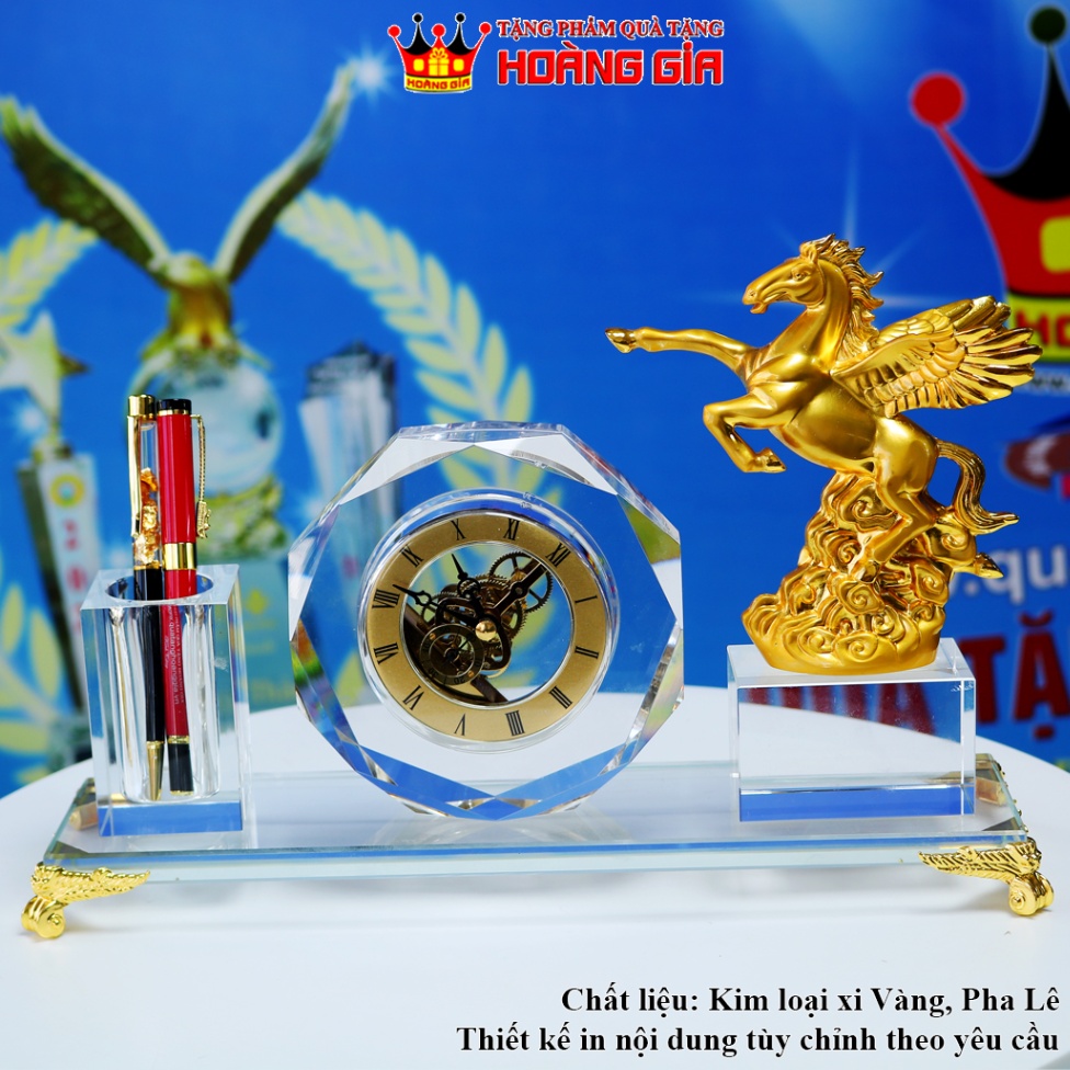 Bộ Cắm But Đồng Hồ Pha lê Mã Đáo Thành Công Ngựa Thiên