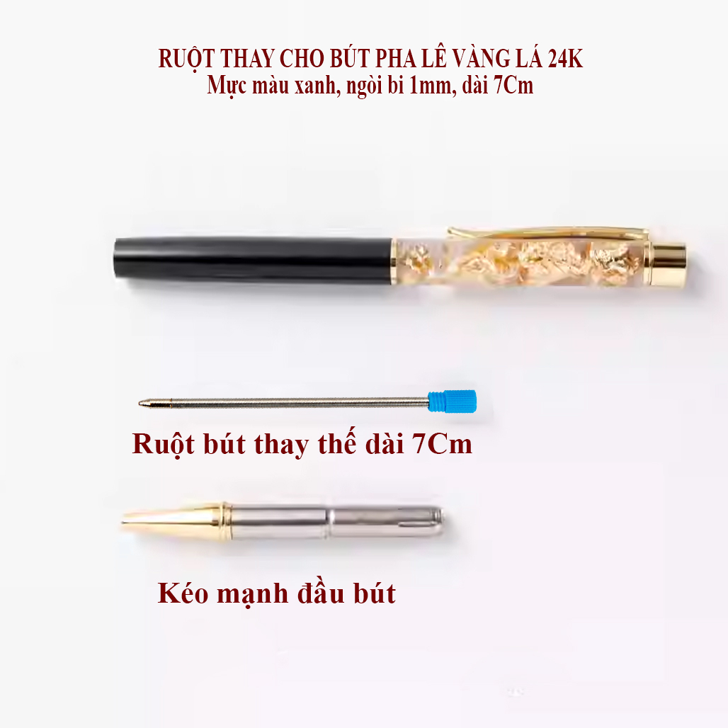 Ruột Bút Bi thay cho Bút pha lê Vàng Lá 24K BQT31