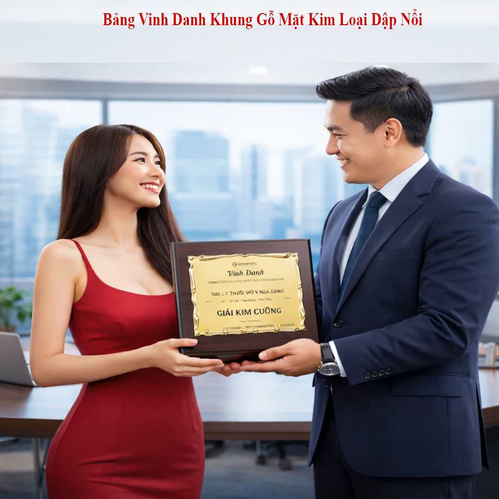 Bảng Vinh Danh Cao Cấp, Chất Liệu Gỗ Đồng Mạ Crom Khắc Nội Dung Theo Yêu Cầu