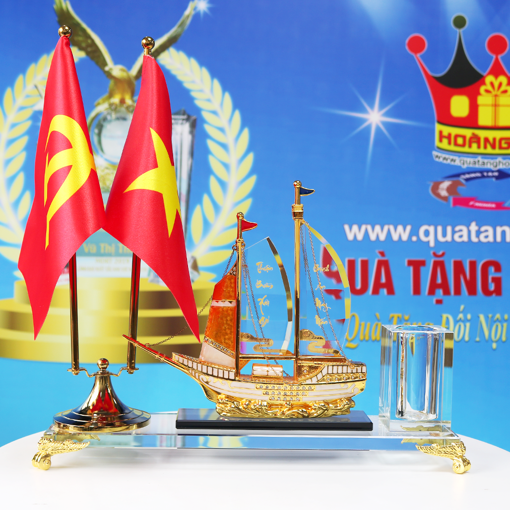 Bộ Để Bàn Pha Lê Ống Cắm Bút Cao Cấp Quà Tặng Doanh Nhân Tính Tế Sáng TRọng QDN 77