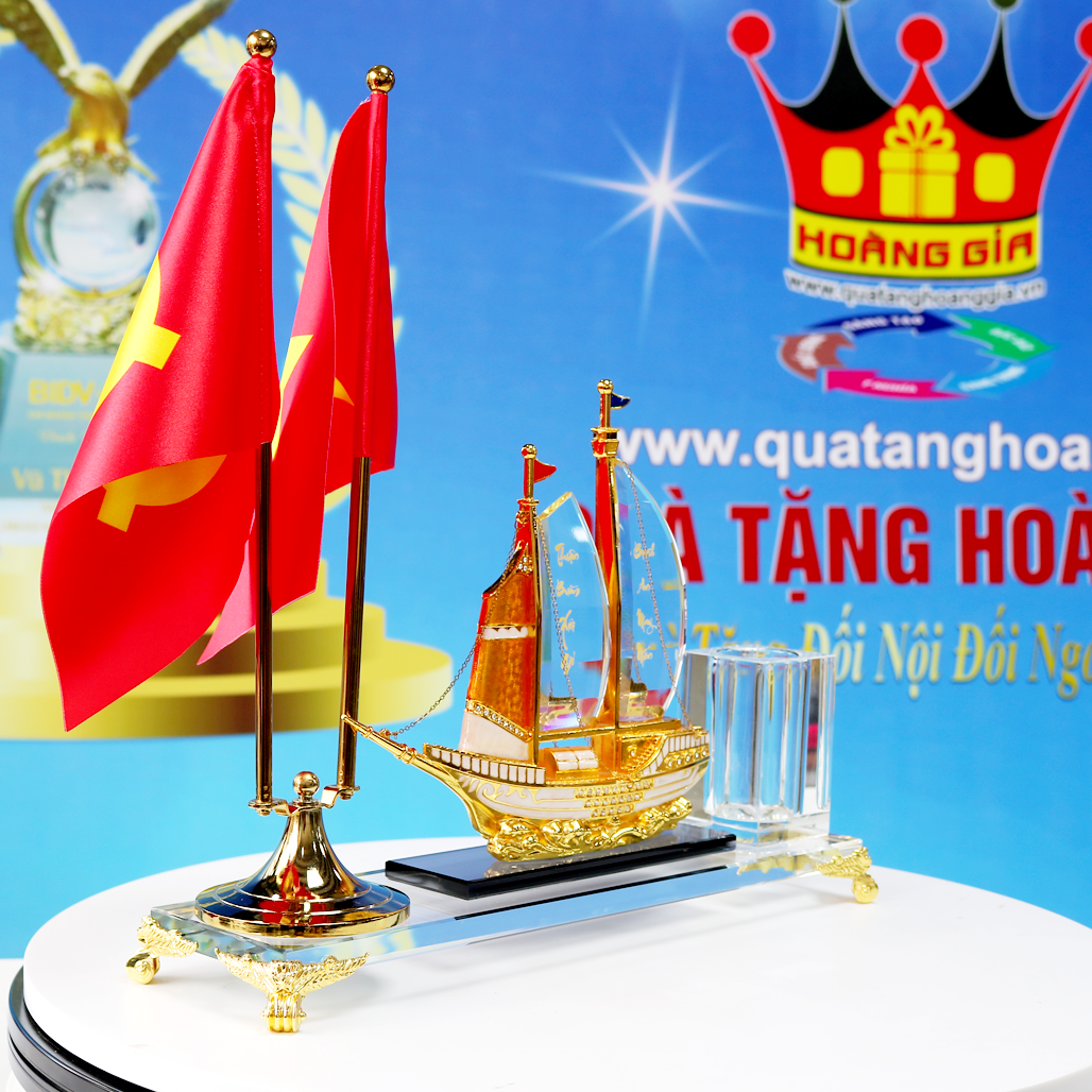 Bộ Để Bàn Pha Lê Ống Cắm Bút Cao Cấp Quà Tặng Doanh Nhân Tính Tế Sáng TRọng QDN 77