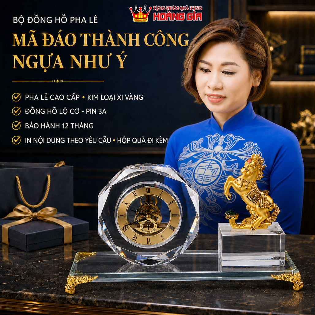 Đồng Hồ Pha Lê Ngựa Như Ý