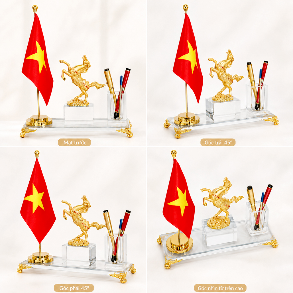 Bộ cắm bút Mã Đáo Thành Công Cờ Tổ Quốc Để Bàn Làm Việc