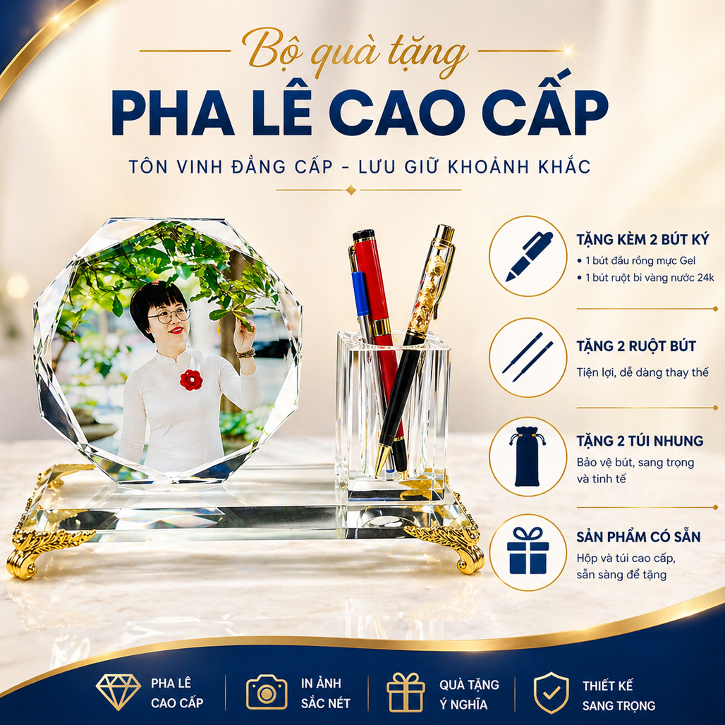 Cắm Bút Pha Lê Để Bàn Làm Việc