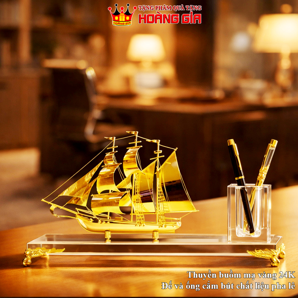 Cắm bút Thuyền Vàng 24K QTV 34