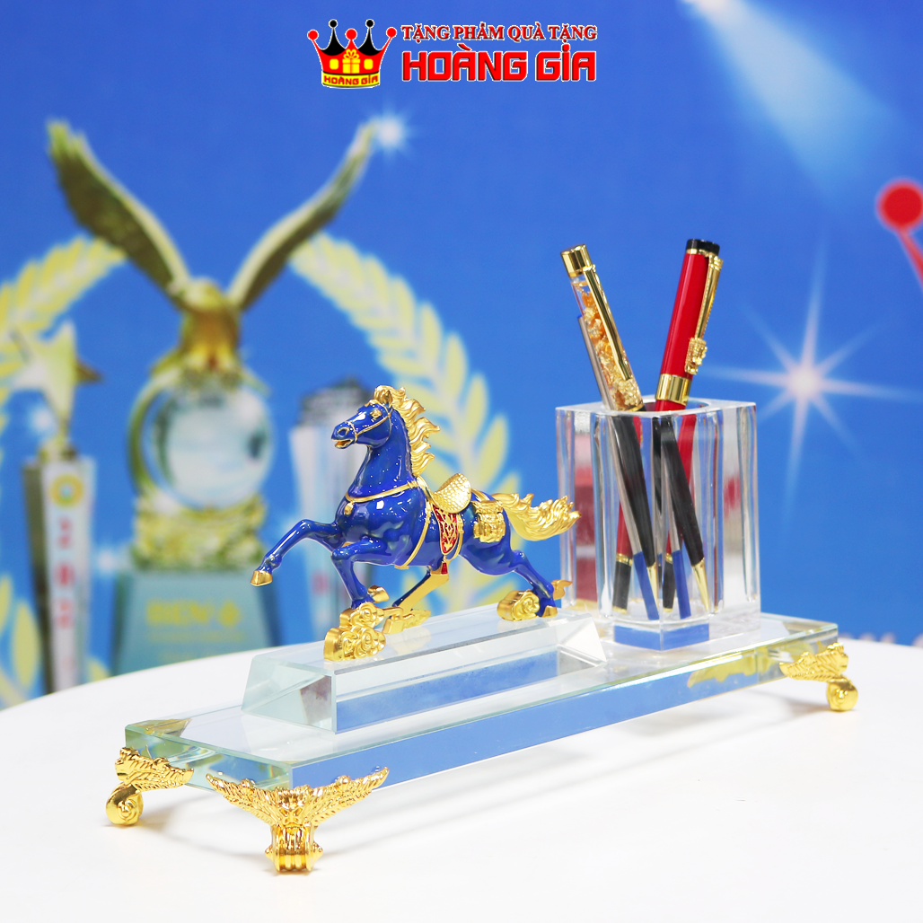 Cắm bút pha lê ngựa xanh MĐ45