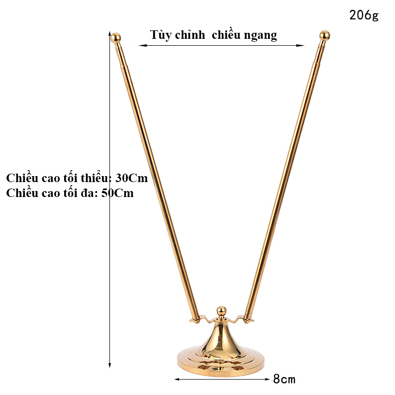 Cờ Để Bàn Làm Việc Đế Inox Vàng Sang Trọng CĐB 120A