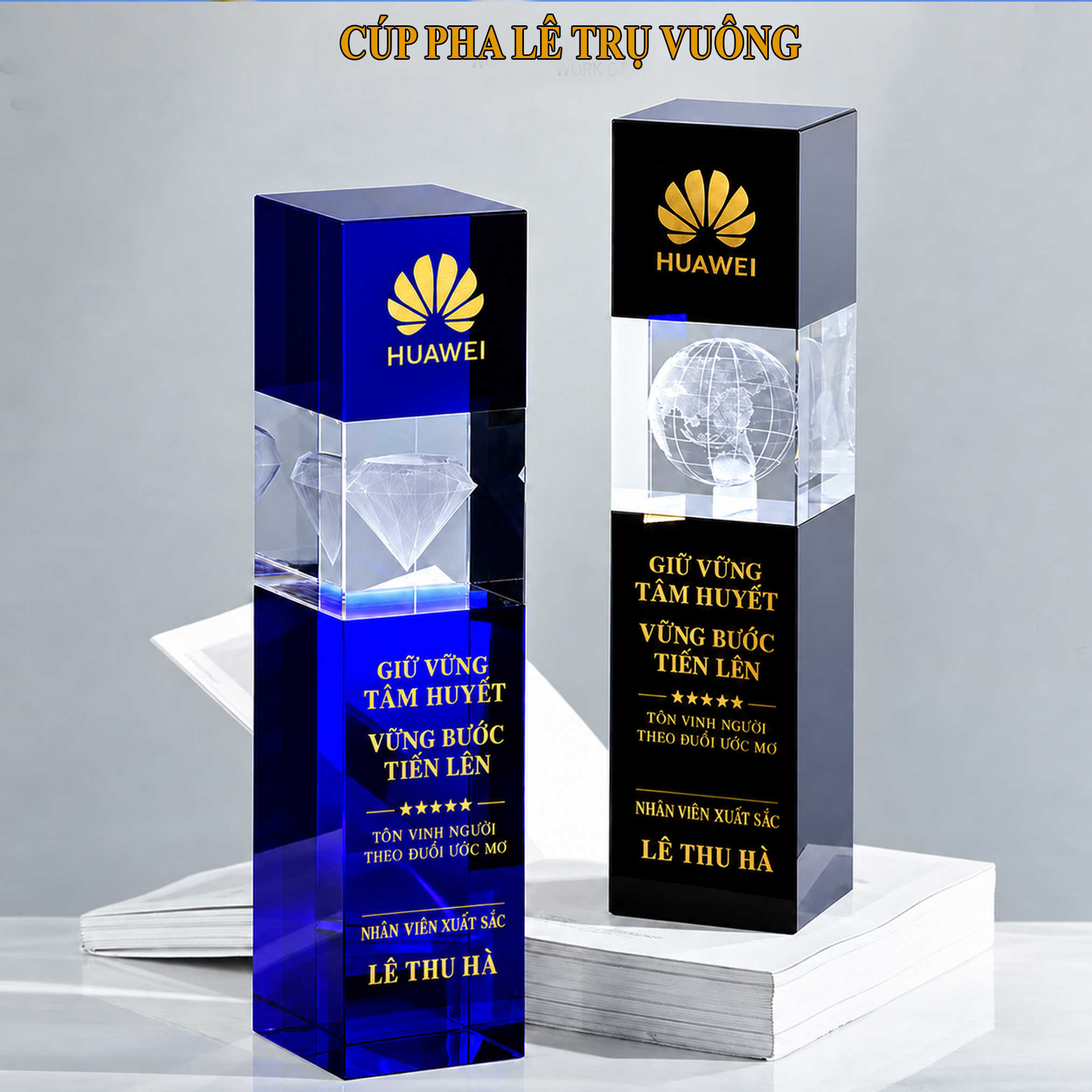 Cúp Pha Lê Cao Cấp Trụ Vông CVD29