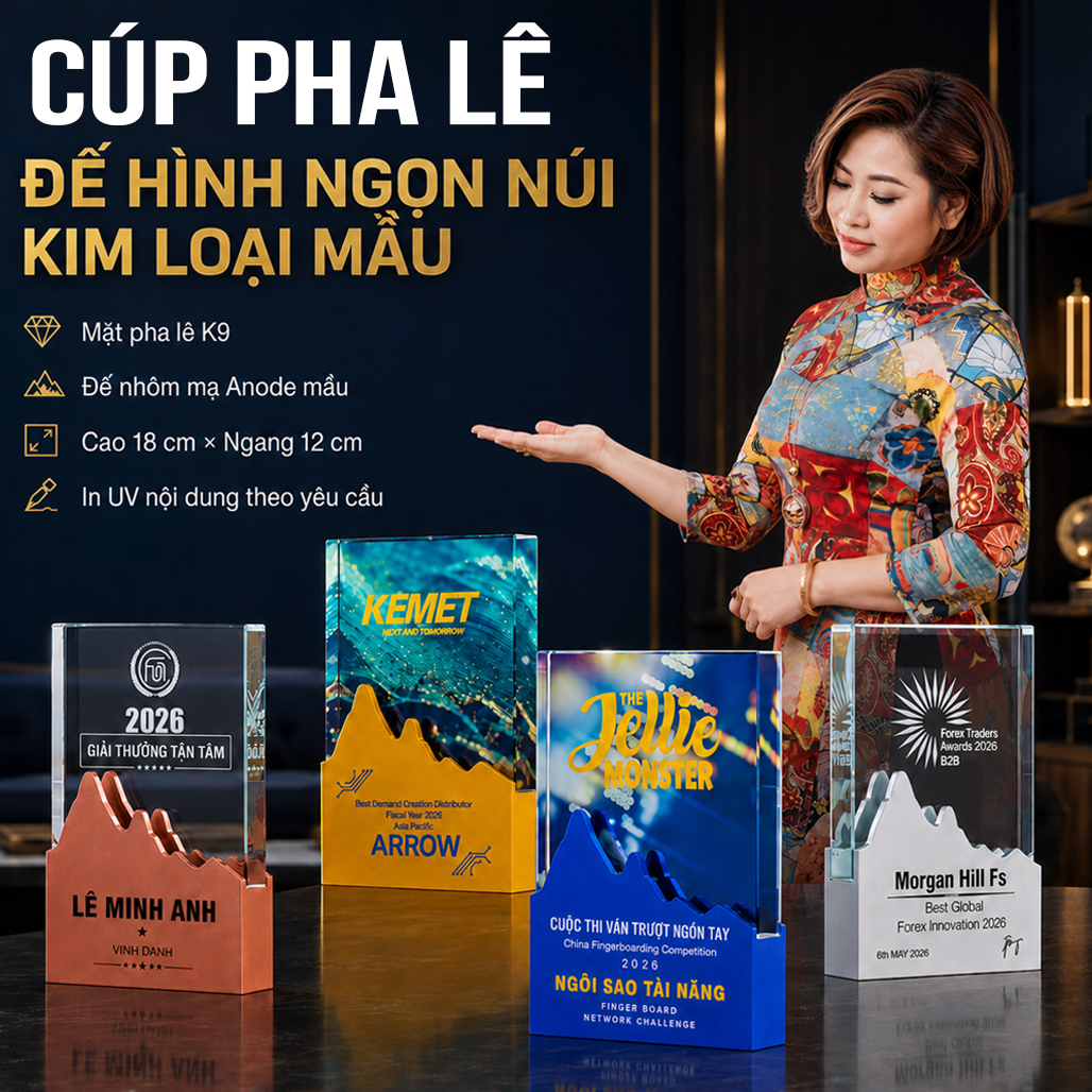 Cúp Pha Lê Đế Hình Ngọn Núi