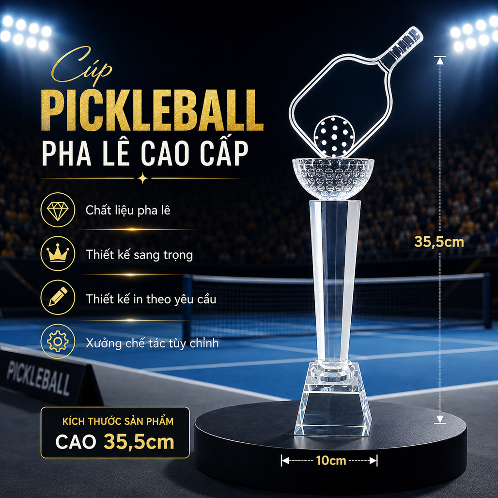 Cúp Pickleball Pha Lê Cao Cấp 32