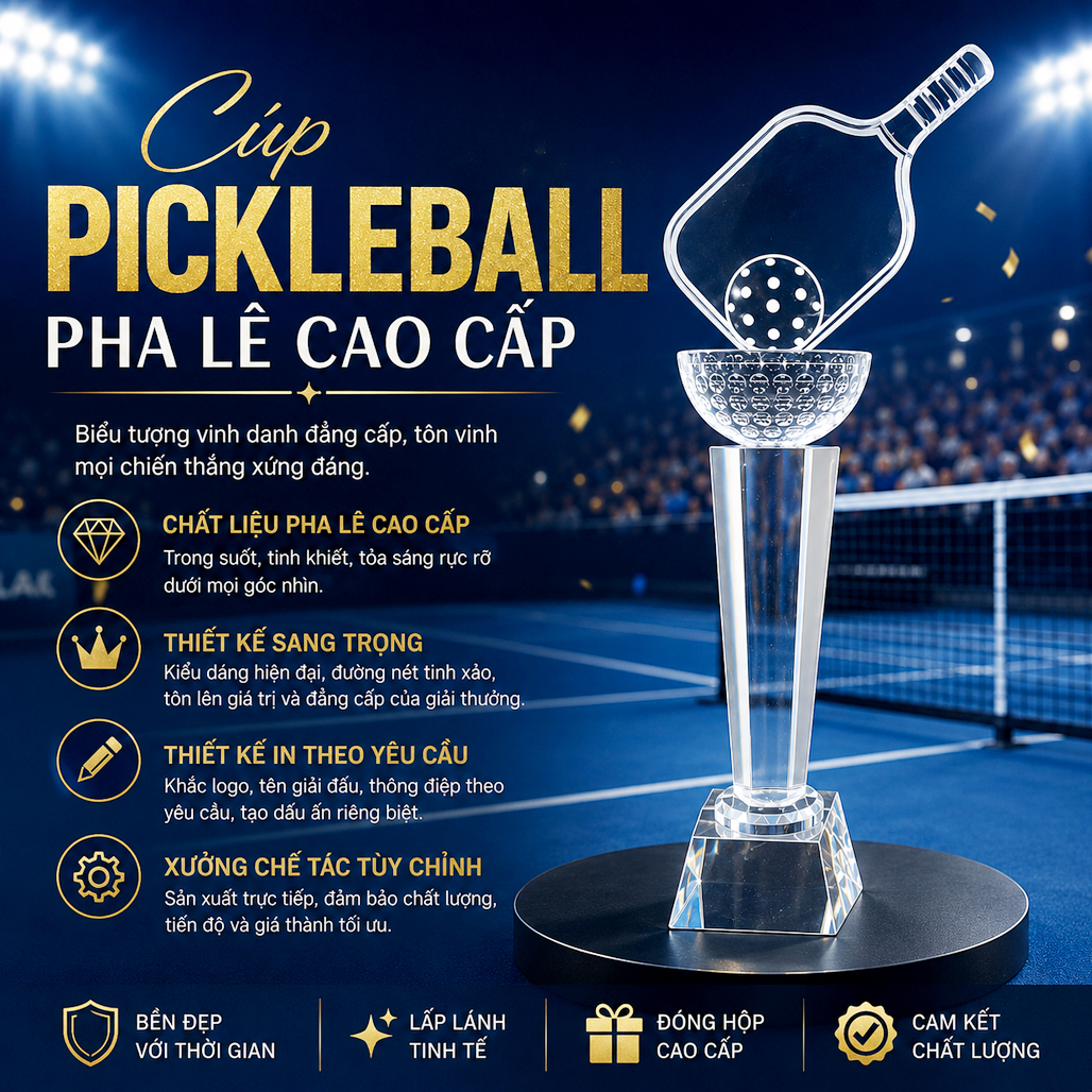 Cúp Pickleball Pha Lê Cao Cấp 32