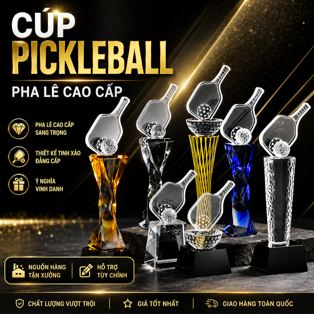 Cúp Pickleball Pha Lê Cao Cấp 32