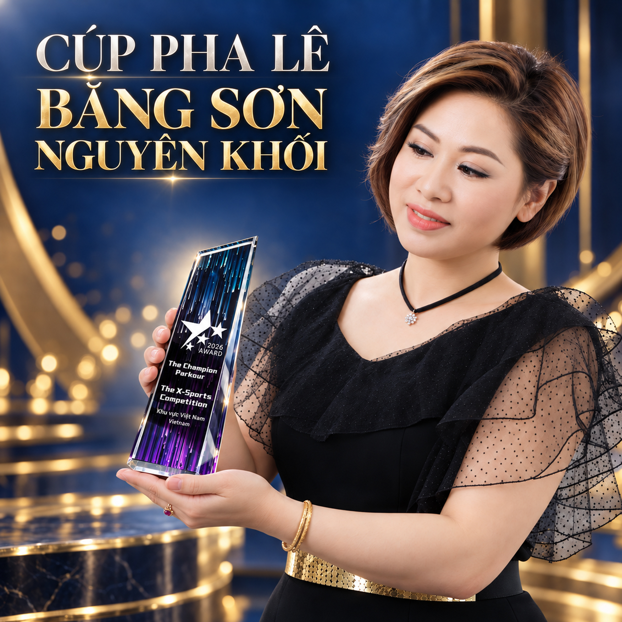 Cúp Vinh Danh Pha Lê Nguyên Khối CVD28