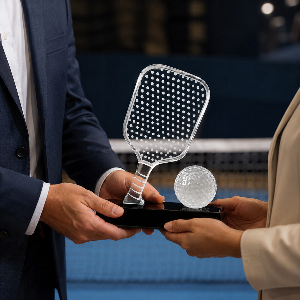 Cúp pickleball pha lê 10