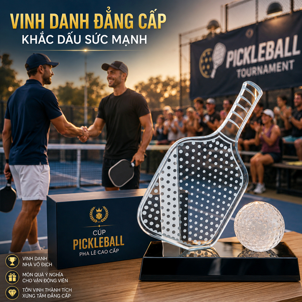 Cúp pickleball pha lê 11