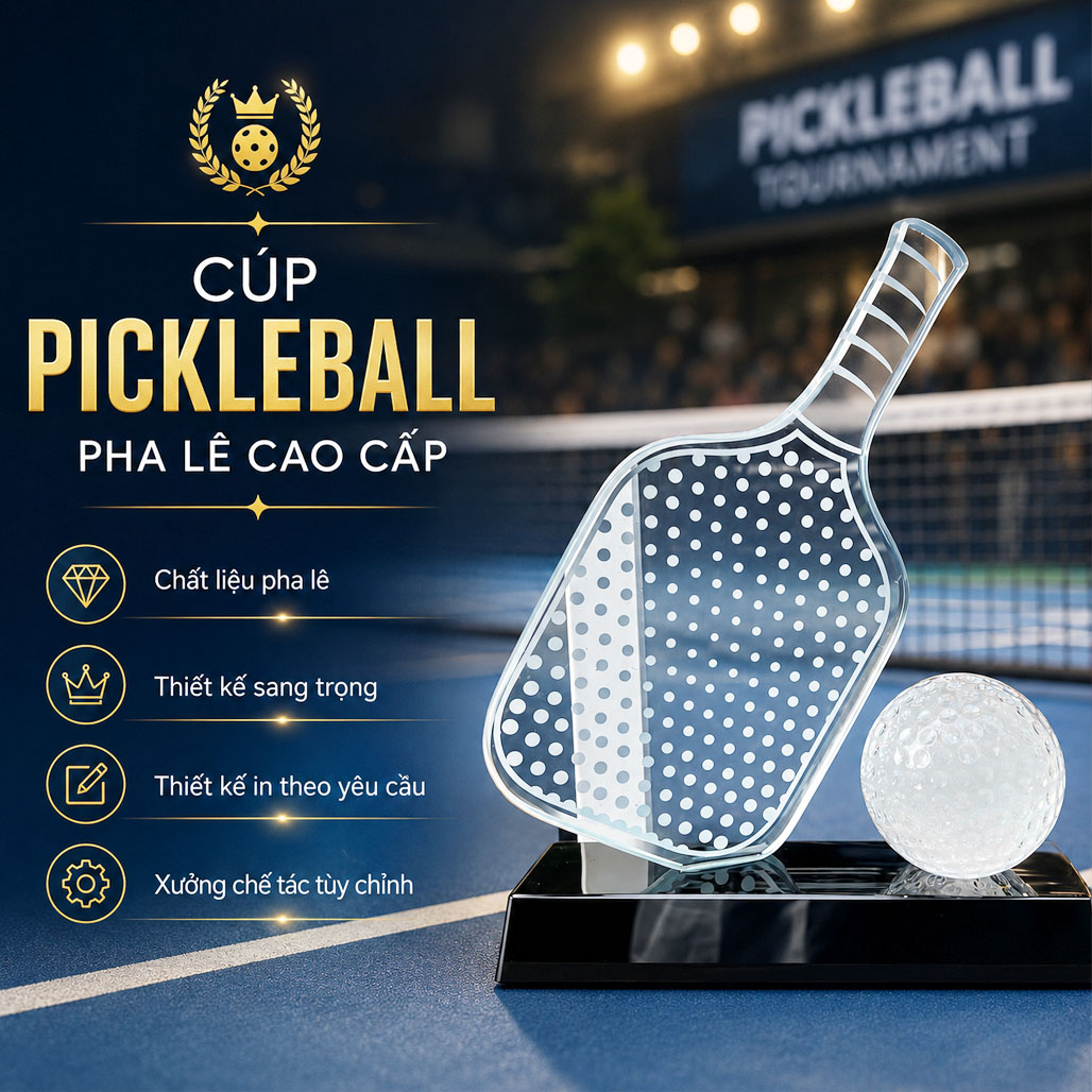 Cúp pickleball pha lê 11