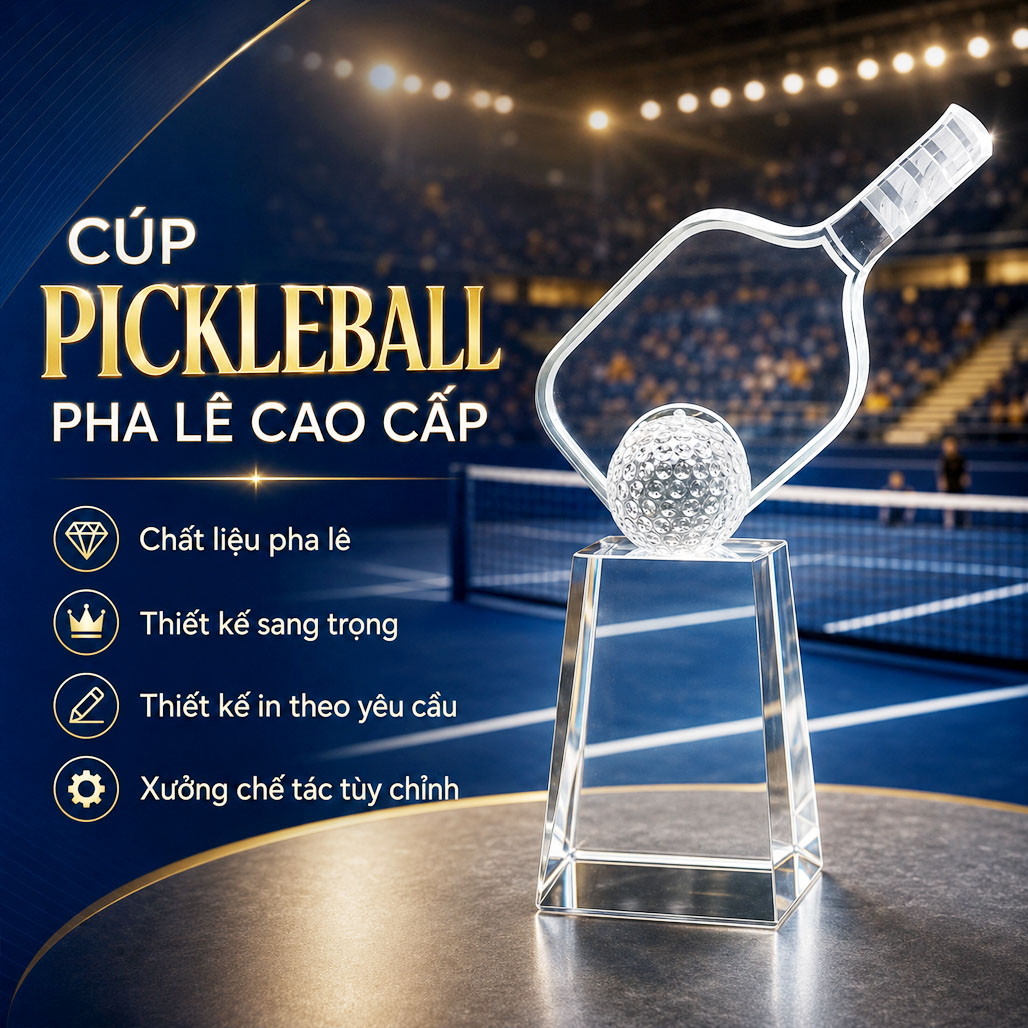 Cúp pickleball pha lê 12
