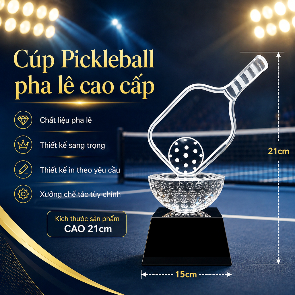 Cúp pickleball pha lê 13