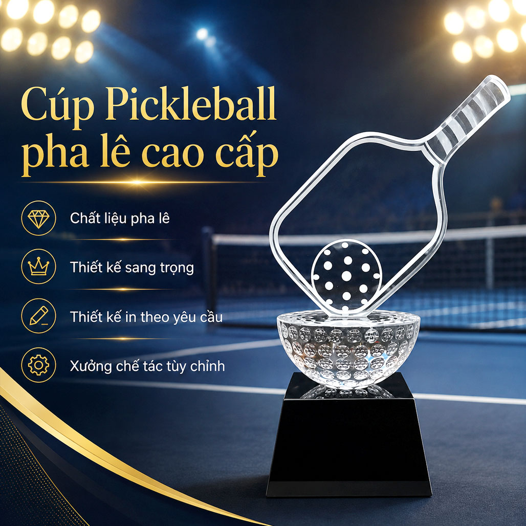 Cúp pickleball pha lê 13