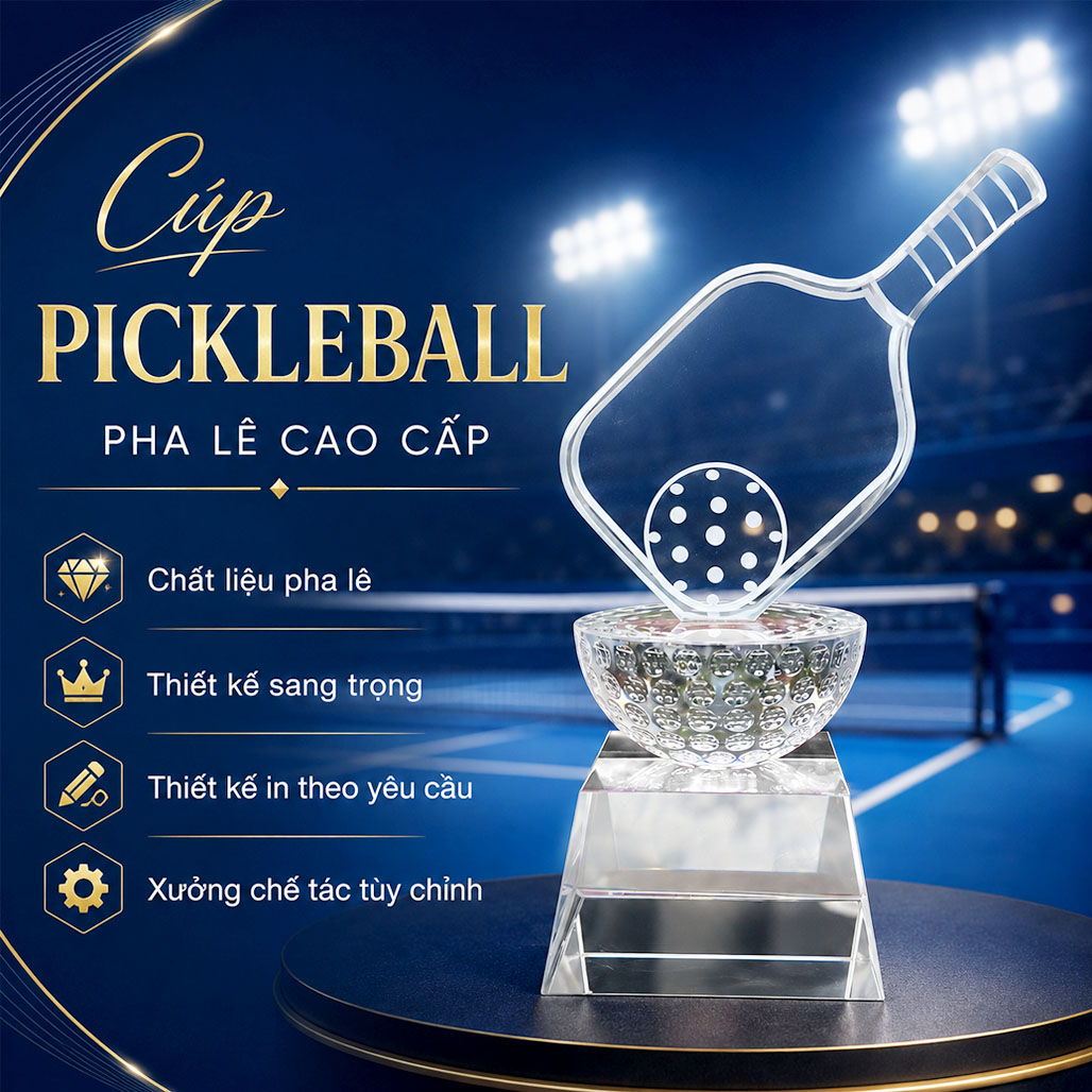 Cúp pickleball pha lê 14