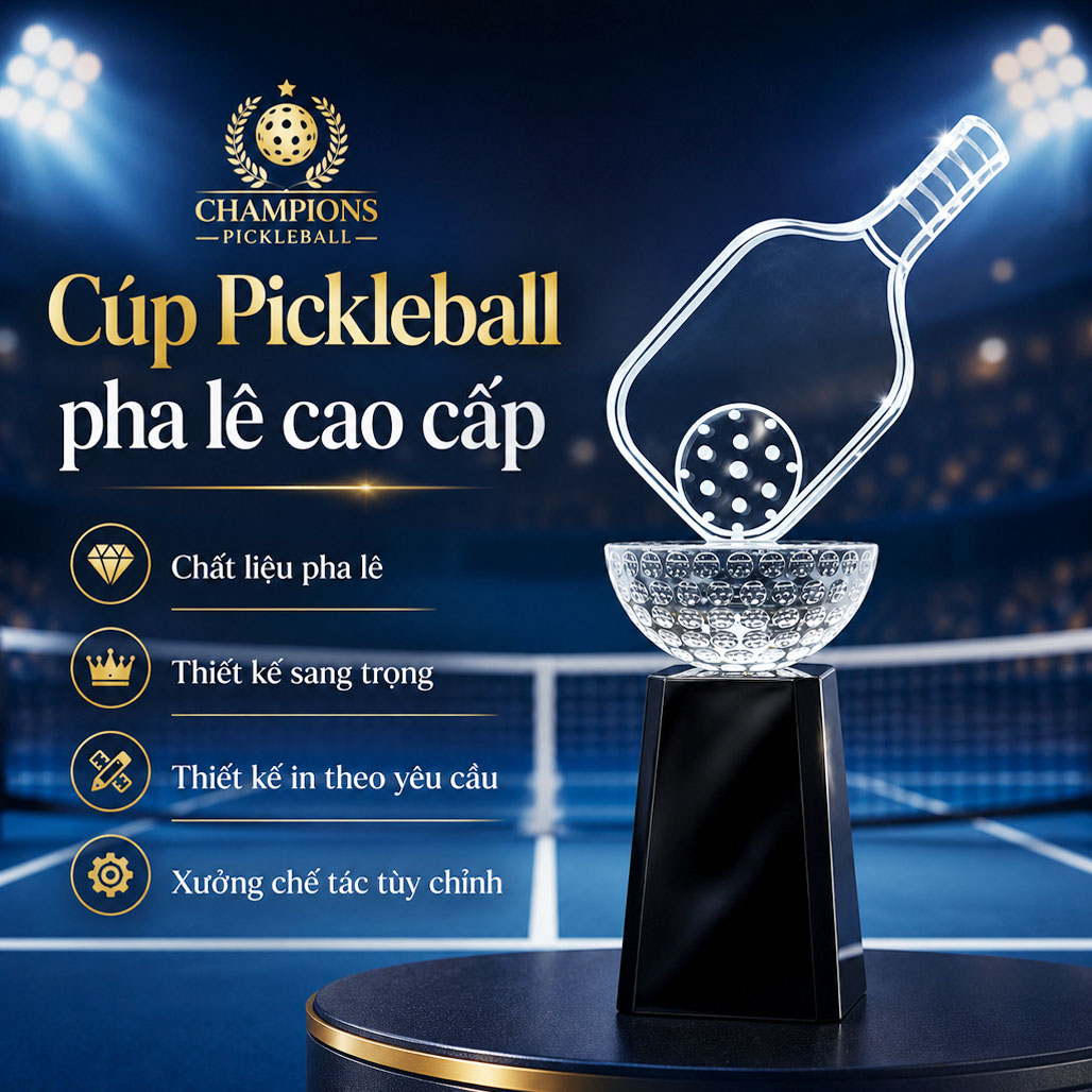 Cúp pickleball pha lê 15
