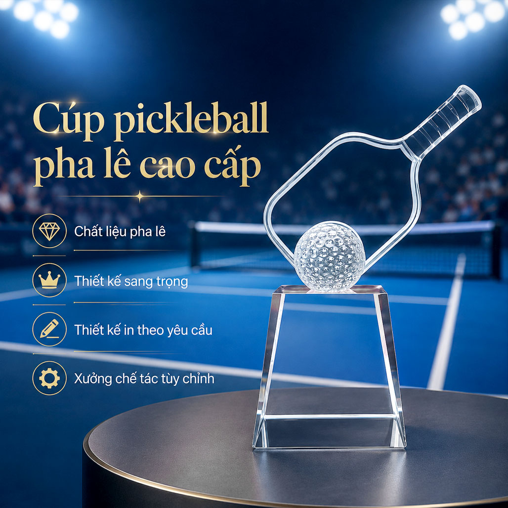 Cúp pickleball pha lê 16