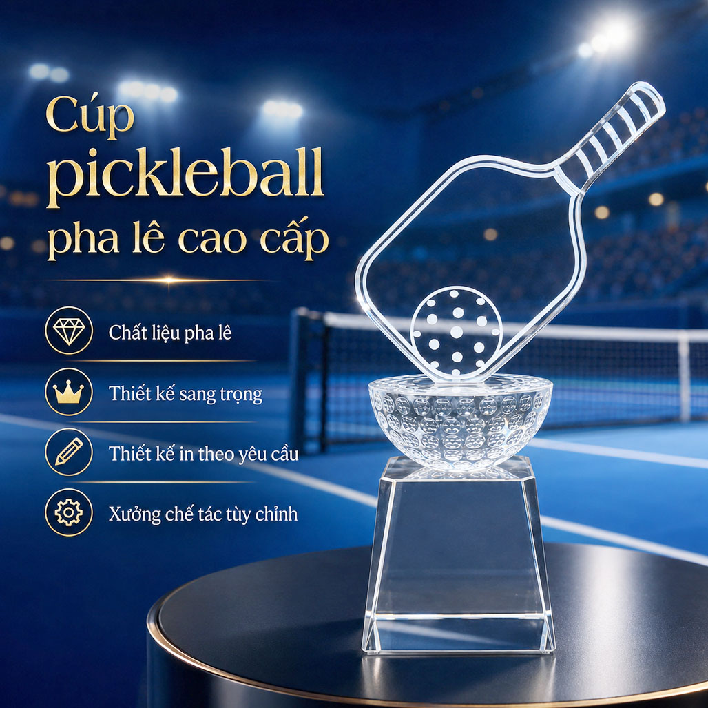 Cúp pickleball pha lê 17