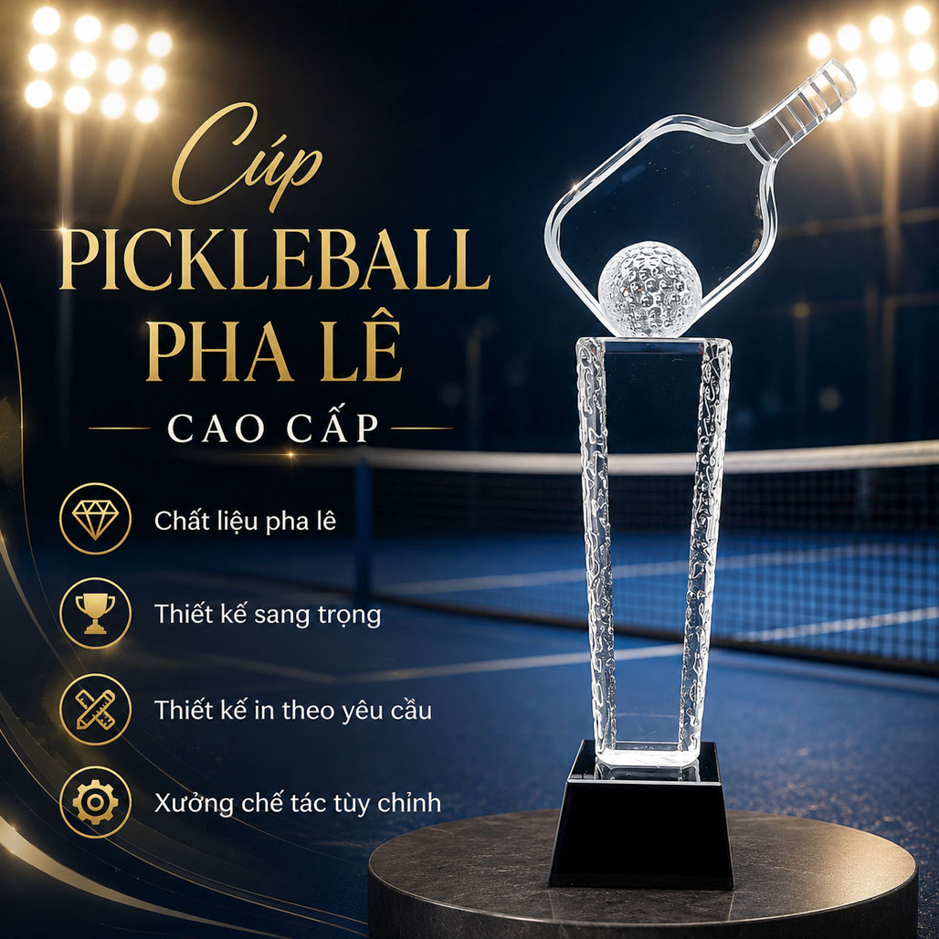 Cúp pickleball pha lê 19
