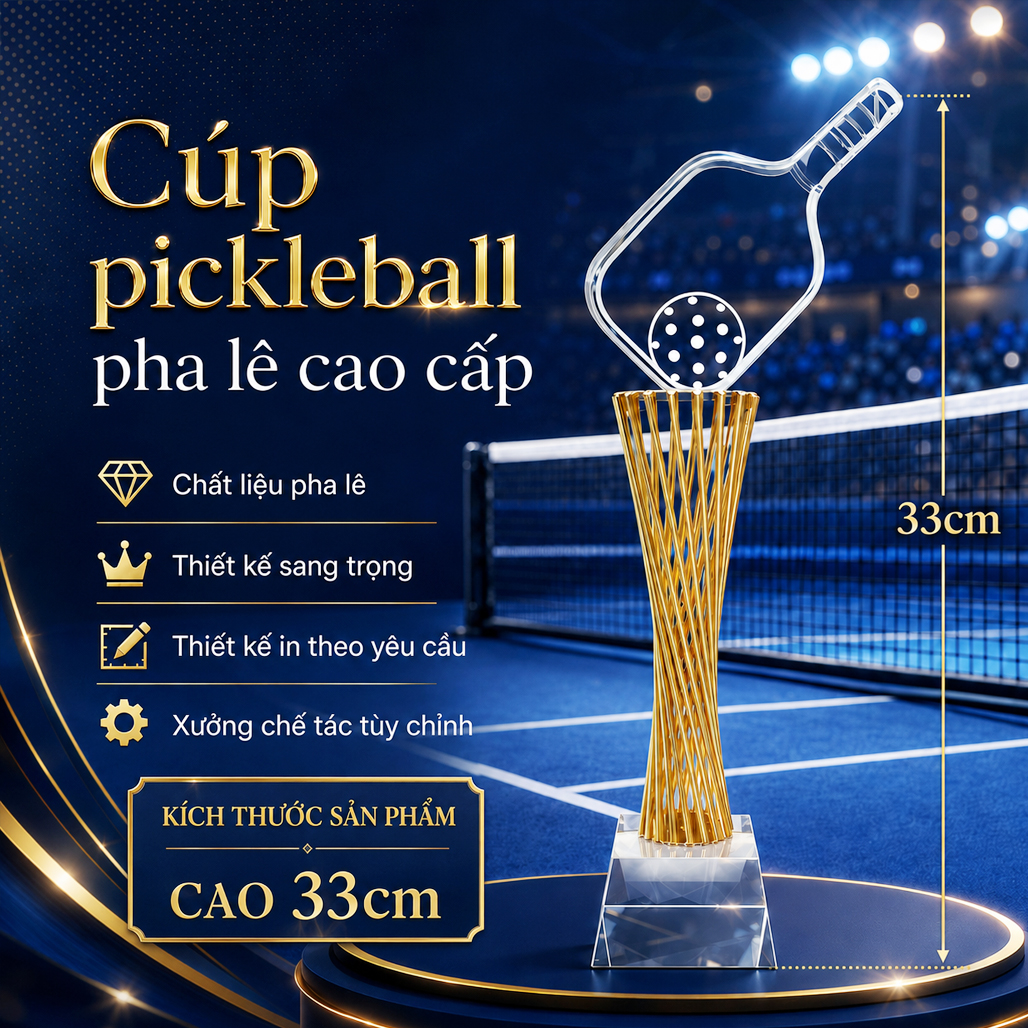 Cúp pickleball pha lê 20A